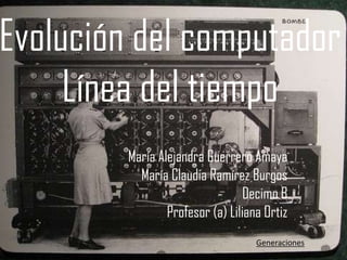 Evolución del computador
Línea del tiempo
María Alejandra Guerrero Amaya
María Claudia Ramírez Burgos
Decimo B
Profesor (a) Liliana Ortiz
Generaciones

 