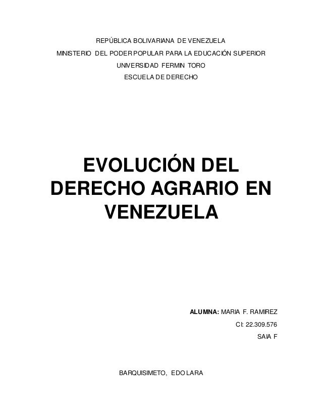 Evolucion Derecho Agrario | evolucion del derecho agrario en venezuela Evolucion Derecho Agrario | evolucion del derecho agrario en venezuela