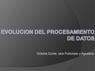 EVOLUCION DEL PROCESAMIENTO DE DATOS Victoria Conte, Iara Fortunato y Agustina. 