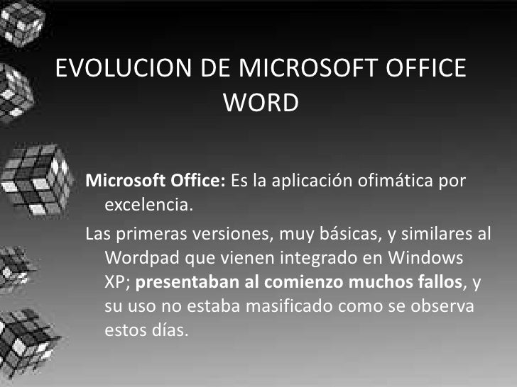 Evolucion de word