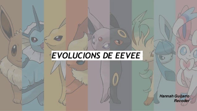 EVOLUCIONS DE EEVEE
Hannah Guijarro
Recoder
 