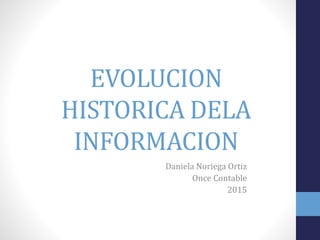 EVOLUCION
HISTORICA DELA
INFORMACION
Daniela Noriega Ortiz
Once Contable
2015
 