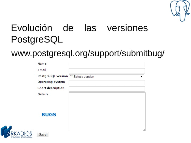 Evolucion de PostgreSQL hasta 9.4 | PDF