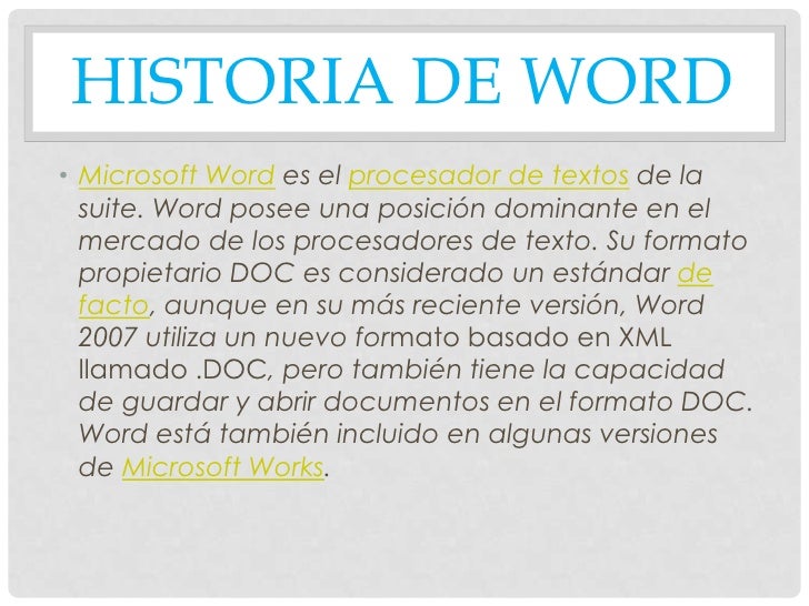 Evolucion y usos basicos de microsoft word 2007