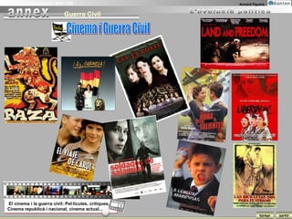 La Guerra Civil Espanyola 1936-1939                      Armand Figuera


                              Guerra Civil




  El cinema i la guerra civil: Pel·lícules, crítiques,
  Cinema republicà i nacional, cinema actual...
                                                                    tornar   sortir
 