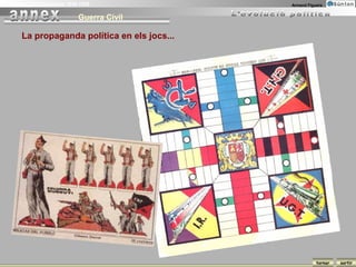 La Guerra Civil Espanyola 1936-1939            Armand Figuera


                              Guerra Civil

       La propaganda política en els jocs...




                                                          tornar   sortir
 