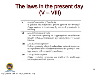 The laws in the present day
                        (V – VIII)




                                             11

http://www.uax.es http://herraiz.org
 