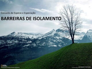 BARREIRAS DE ISOLAMENTO
Conceito de Espécie e Especiação
 