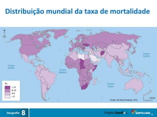 14
Distribuição mundial da taxa de mortalidade
 