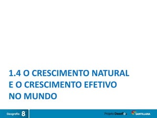 (Clicar na imagem)
1.4 O CRESCIMENTO NATURAL
E O CRESCIMENTO EFETIVO
NO MUNDO
 