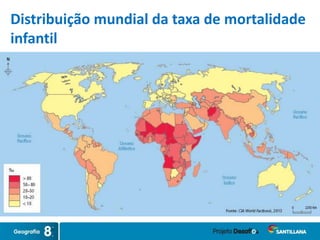 Distribuição mundial da taxa de mortalidade
infantil
 