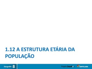 1.12 A ESTRUTURA ETÁRIA DA
POPULAÇÃO
 