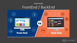 Separação
FrontEnd / BackEnd
 