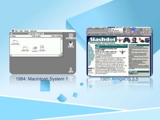 1984: Macintosh System 1   1985: AmigaOS 3.5
 