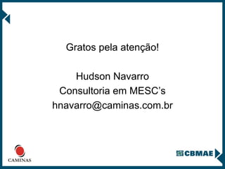 Gratos pela atenção! Hudson Navarro Consultoria em MESC’s [email_address] 