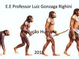 E.E Professor Luiz Gonzaga Righini
Evolução Humana
2015
 