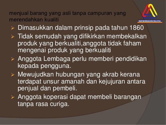 Evolusi prinsip prinsip koperasi