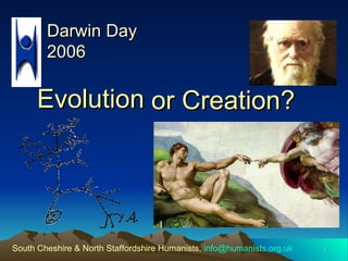 Evolution or Creation? Darwin Day 2006 South Cheshire & North Staffordshire Humanists,   [email_address]   