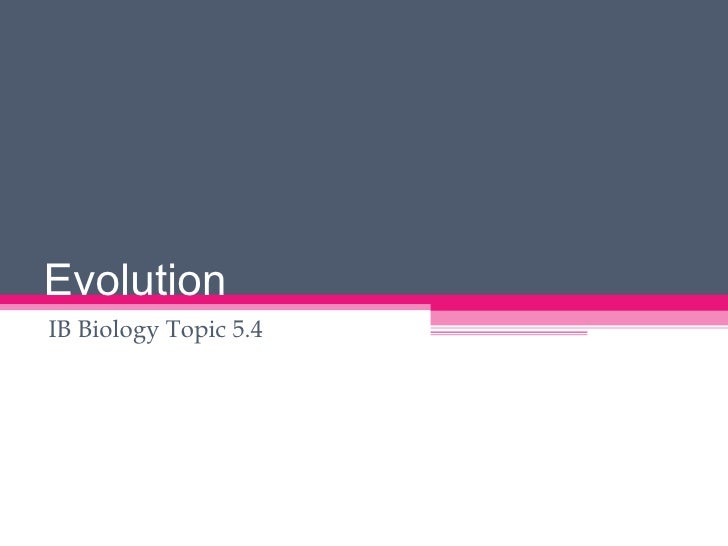 Ib Biology Evolution