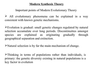 Modern Synthesis Involve Evolution | PPT