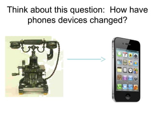 Think about this question: How have
phones devices changed?