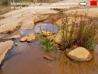 Glückwunsch! Du hast einen langen Marsch hinter
dir und hast dich dadurch weiterentwickelt!
Info
 