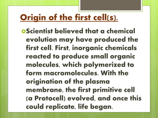 Normal Cell First Evulation Evolution theory | PPTX