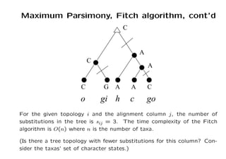 Fitch Algorithm evolution and molecular phylogenetics.pdf