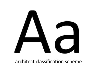 Aa architect classification scheme 