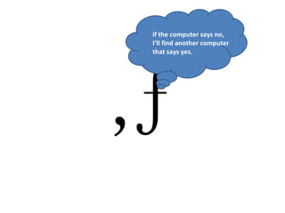 if the computer says no, I’ll find another computer that says yes. ‚ ƒ 