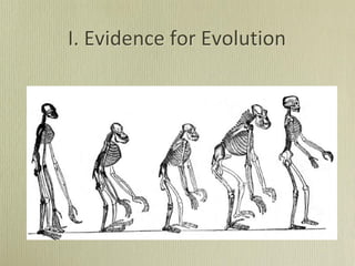 I. Evidence for Evolution
 