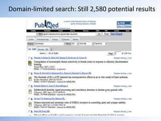 Example: Alzheimer’s Drug DiscoveryWhat genes are involved in signal transduction and are related to pyramidal neurons?