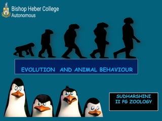 EVOLUTION AND ANIMAL BEHAVIOUR
SUDHARSHINI
II PG ZOOLOGY
 