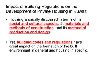 Kuwait R6 Building Code Evolution and development of architecture and urbanism in kuwait | PPT