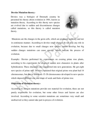 Evolution and theories of evolution | PDF
