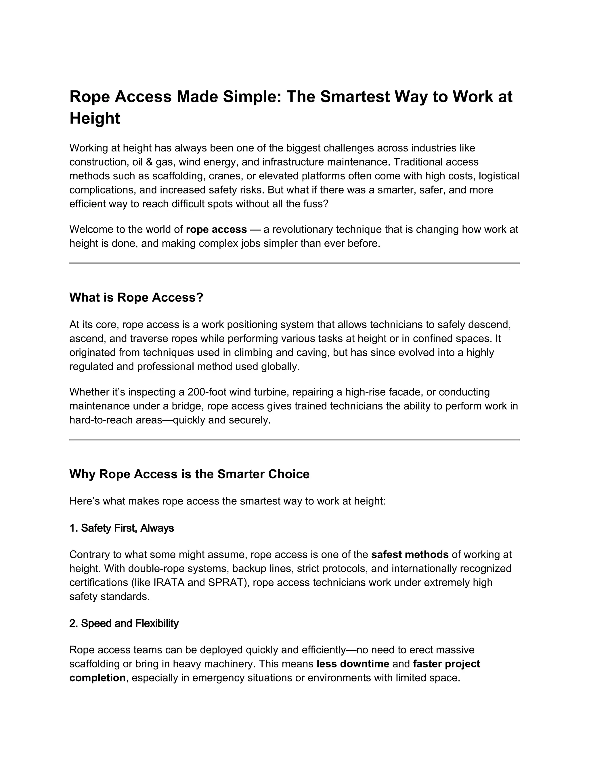 Curated visual reference: Fresh Look at Why Rope Access Is The Smarter Safer And More Cost