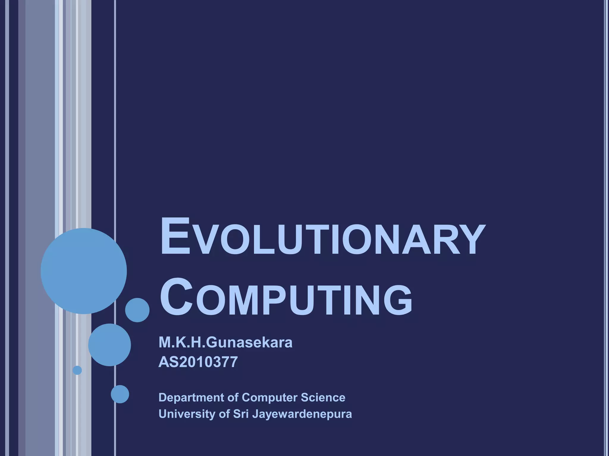 Evolutionary Computing | PPT