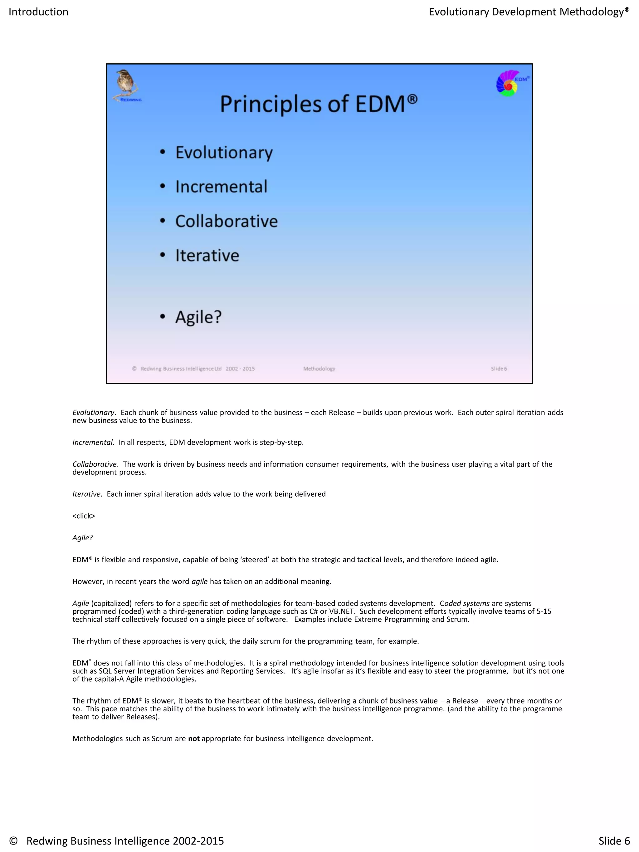 Notes for Evolutionary Development Methodology | PDF