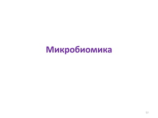Микробиомика
57
 