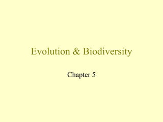 Evolution & Biodiversity
Chapter 5
 