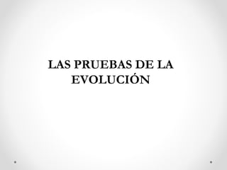 LAS PRUEBAS DE LA
   EVOLUCIÓN
 