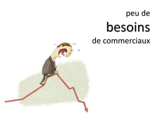 peu de
besoins
de commerciaux
 