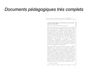 Documents pédagogiques très complets 