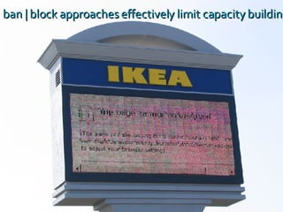 ban | block approaches effectively limit capacity building 