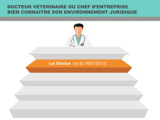 DOCTEUR VETERINAIRE OU CHEF D’ENTREPRISE
BIEN CONNAITRE SON ENVIRONNEMENT JURIDIQUE
Loi Ddadue (loi du 16/07/2013)
 
