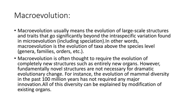 Evolution ( Macro and Micro Evolution).pptx | Biological Sciences | Science