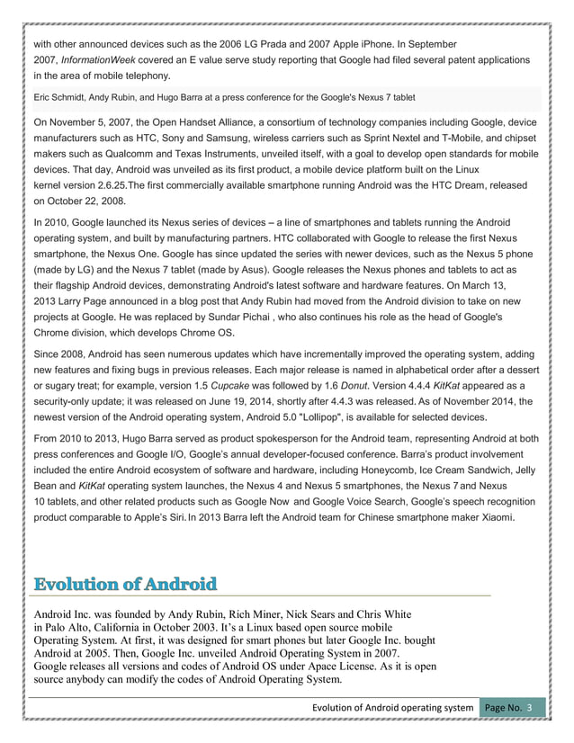 Evolution of android operating system | PDF
