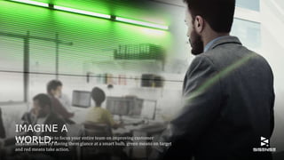 IMAGINE A
WORLD..Imagine being able to focus your entire team on improving customer
satisfaction just by having them glance at a smart bulb, green means on target
and red means take action.
 