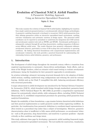Evolution and Parametric Modeling of Classical NACA Airfoil Families | PDF