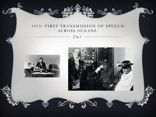 1915- FIRST TRANSMISSION OF SPEECH
ACROS S OCEA N S.

 